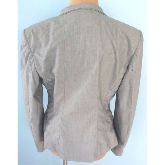 Narciso Rodriguez Suit Blazer Jacket Gray Long Sleeve Silk Snap Office Size 8 - Picture 6 of 12